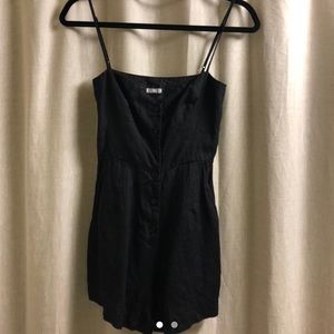 Reformation Black Linen Romper